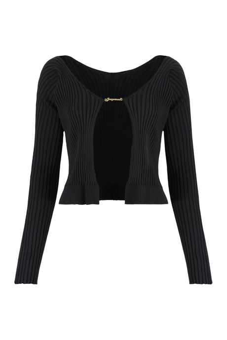 JACQUEMUS Elegant Logo Print Long Sleeve Top