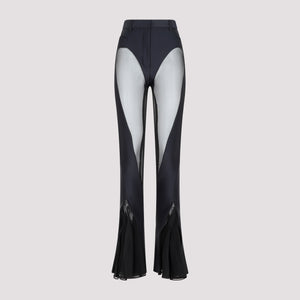 MUGLER Black Flared Leggings for Women - SS23 Collection