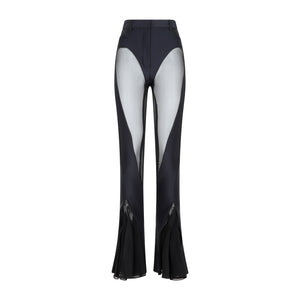 MUGLER Black Flared Leggings for Women - SS23 Collection