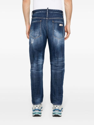 DSQUARED2 Navy Blue 5-Pocket Bro Jean Pants for Men - SS24 Collection