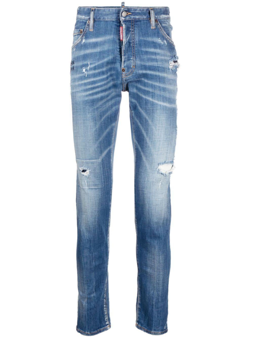 DSQUARED2 Designer 5-Pocket Navy Blue Jeans for Men