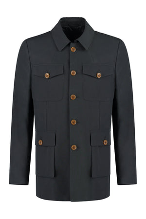 VIVIENNE WESTWOOD Stylish Black Button Front Cotton Jacket for Men