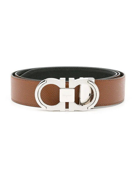 Ferragamo Reversible Gancini Hook Belt - 3.5 cm Width