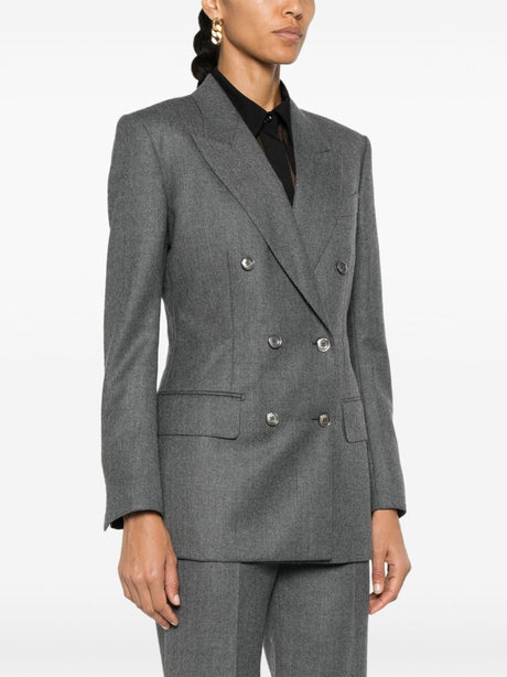 TOM FORD Slim Fit Mélange Wool Blazer with Padded Shoulders