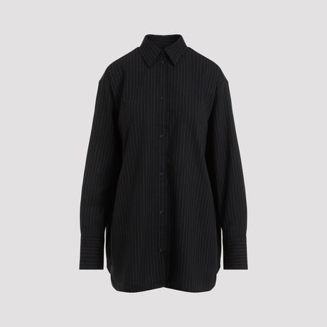 TOTEME Relaxed Fit Pinstriped Wool Blend Shirt for Men