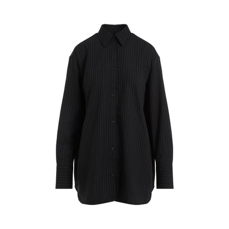 TOTEME Relaxed Fit Pinstriped Wool Blend Shirt for Men