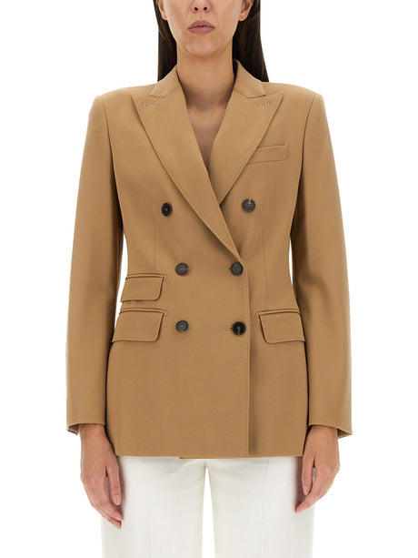 MAX MARA Double-Breasted Blazer with Peaked Lapels - Women’s Outerwear