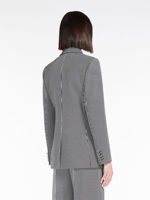 MAX MARA Navy Blue Knit Blazer with Paste Stripes for Women - SS23 Collection
