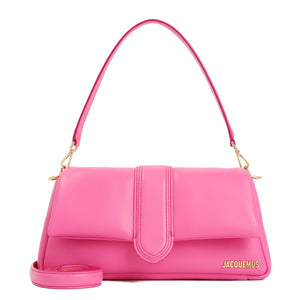 JACQUEMUS Fuchsia Padded Leather Handbag with Metal Logo by LE BAMBIMOU