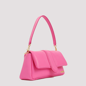 JACQUEMUS Fuchsia Padded Leather Handbag with Metal Logo by LE BAMBIMOU