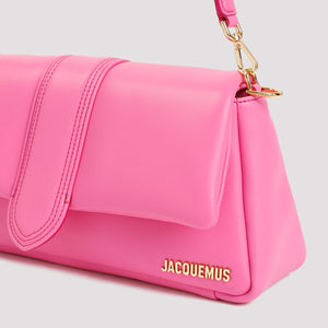 JACQUEMUS Neon Pink Lamb Leather Shoulder & Crossbody Bag for Women