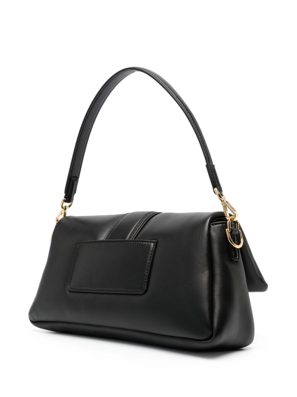 JACQUEMUS Effortless Sophistication: Black Lambskin & Cotton Shoulder Handbag for Women