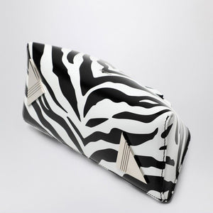 THE ATTICO Zebra-Patterned Leather Mini Clutch with Magnetic Closure