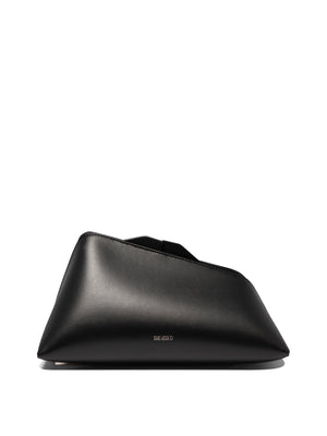 THE ATTICO 8.30PM Logo-Print Clutch Handbag for Women in Black Leather for SS24