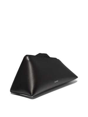 THE ATTICO 8.30PM Logo-Print Clutch Handbag for Women in Black Leather for SS24