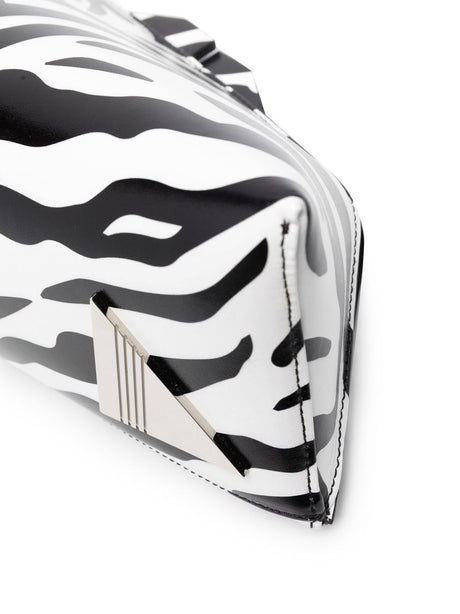 THE ATTICO Zebra Print Leather Envelope Handbag