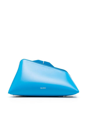 THE ATTICO Clear Blue Leather Logo Print Clutch for Women - SS24 Collection