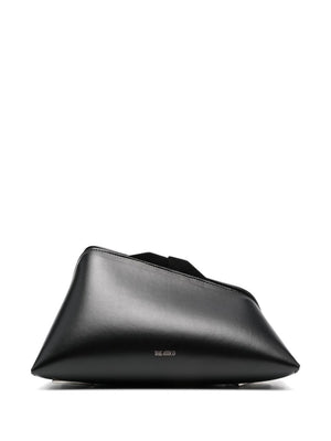 حقيبة يد كلاتش من 8.30 مساءً للنساء بطبعة شعار في جلد أسود لموسم SS24