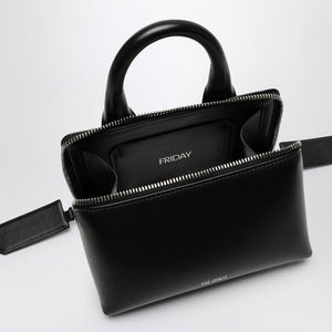 THE ATTICO Mini Friday Cross-Body Handbag in Black Leather