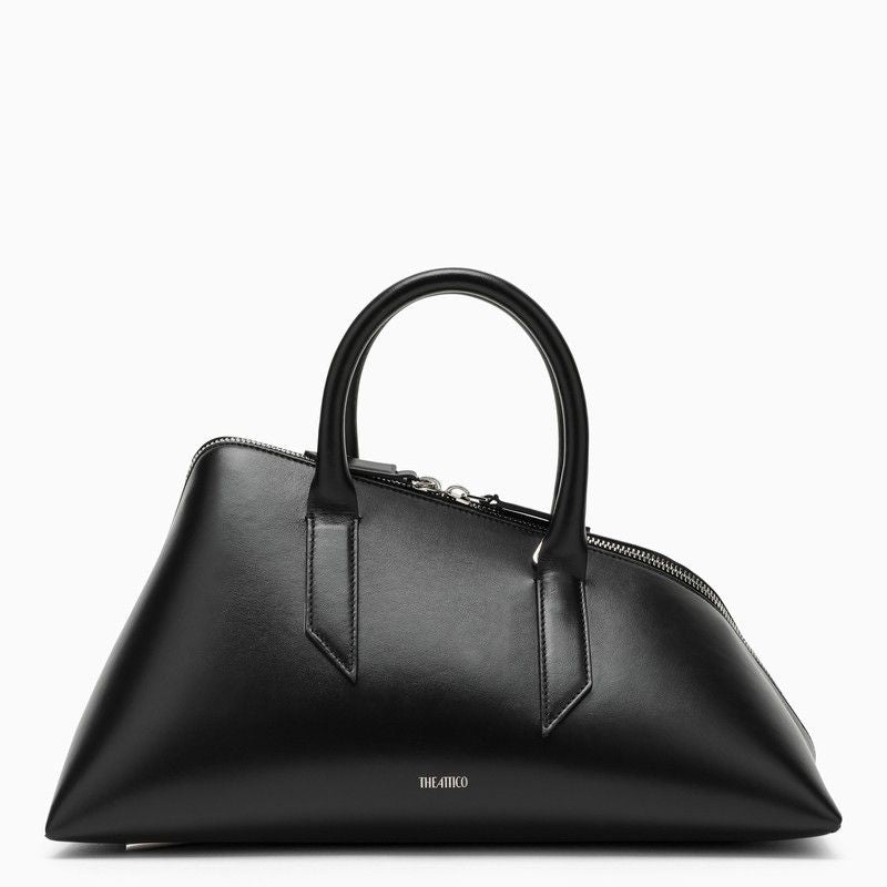 حقيبة جلد هندسية للنساء باللون الأسود - مجموعة FW23