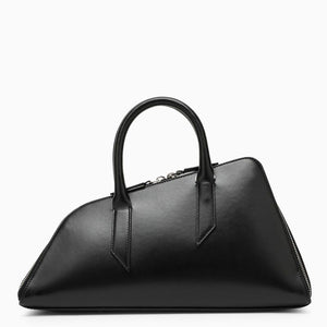 حقيبة جلد هندسية للنساء باللون الأسود - مجموعة FW23