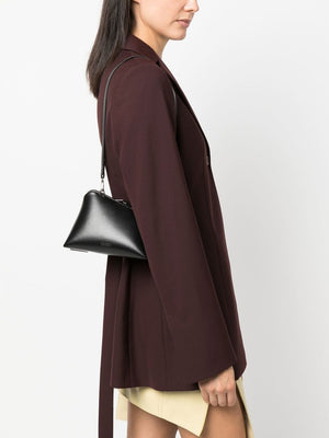 حقيبة كلاتش للنساء من الجلد الأصلي - لون أسود