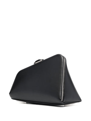 THE ATTICO Midnight Leather Clutch Handbag for Women - Black