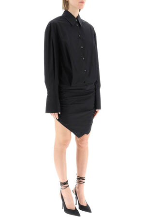 فستان شيفون قصير أسود من مجموعة SS23 للنساء