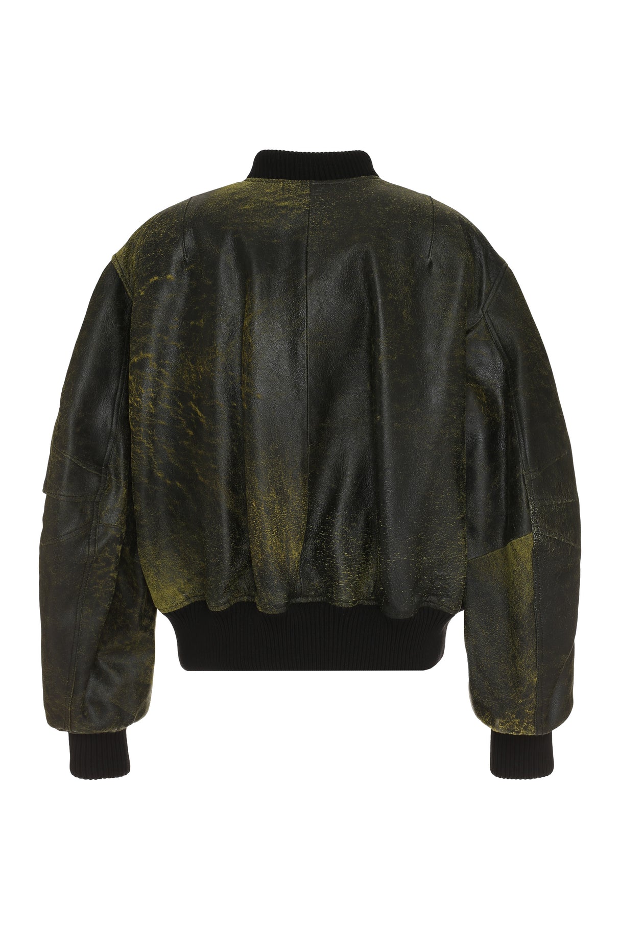 THE ATTICO Cracked Effect Leather Bomber Jacket for Women