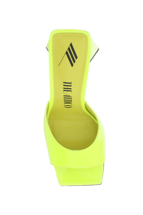 THE ATTICO Neon Yellow Leather High Heel Sandals for Women - SS23 Collection