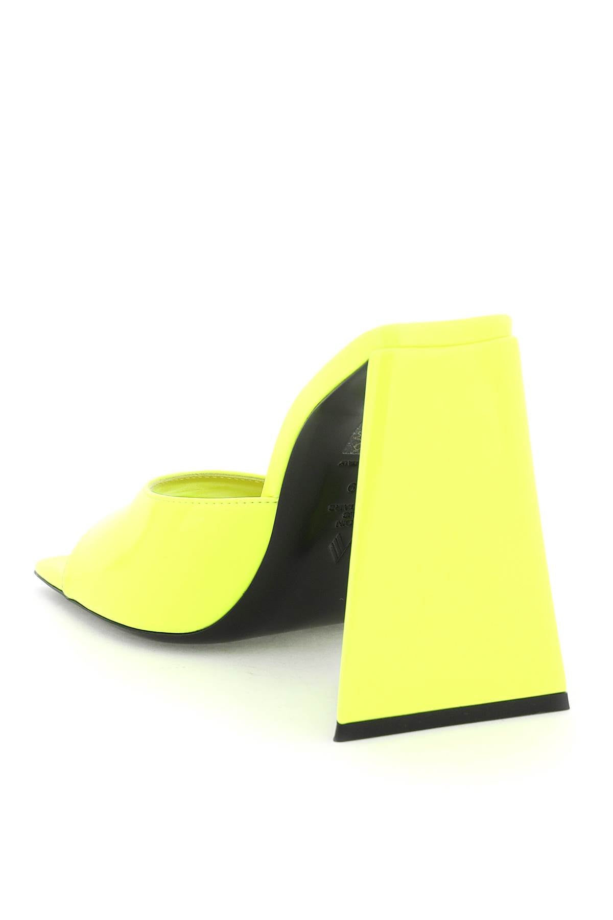 THE ATTICO Neon Yellow Leather High Heel Sandals for Women - SS23 Collection