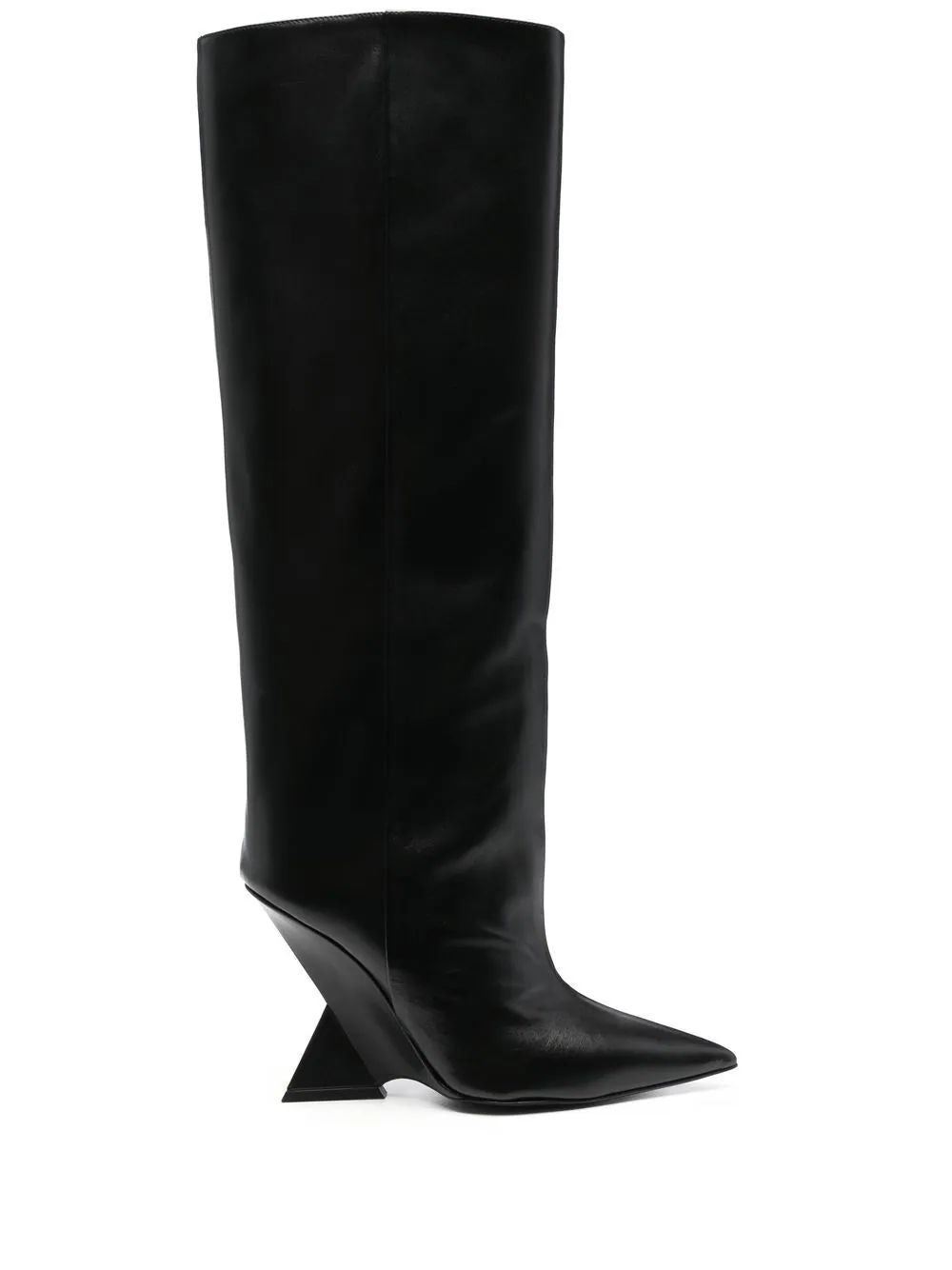 THE ATTICO Black Smooth Leather High Boot for Women