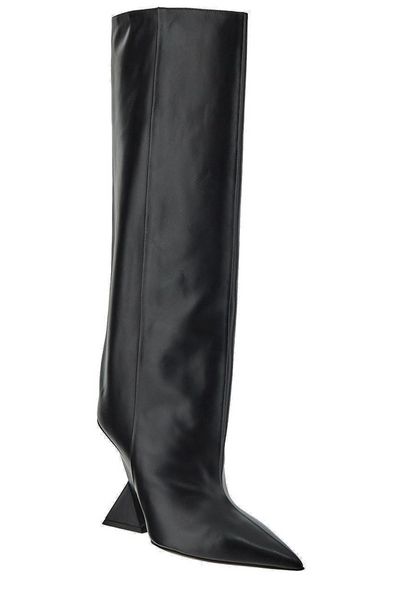 THE ATTICO Black Smooth Leather High Boot for Women