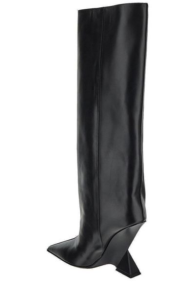 THE ATTICO Black Smooth Leather High Boot for Women