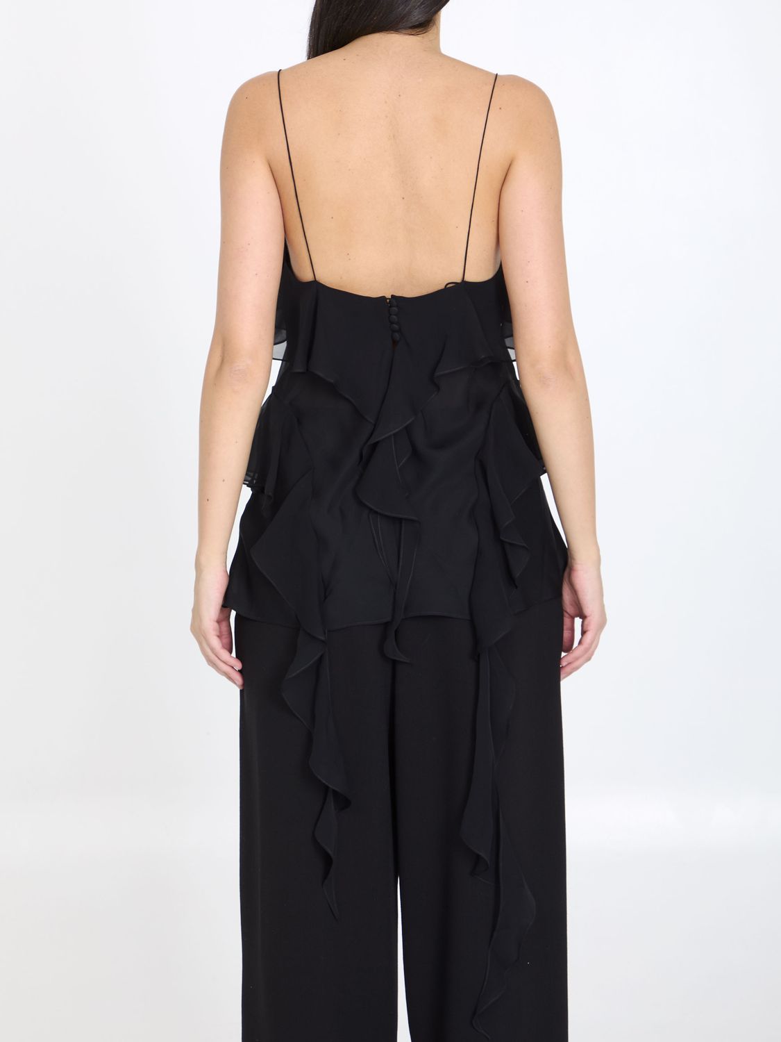 KHAITE Black Silk Piet Top for Women - SS24 Collection