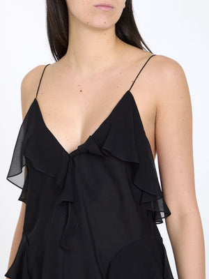 KHAITE Black Silk Piet Top for Women - SS24 Collection