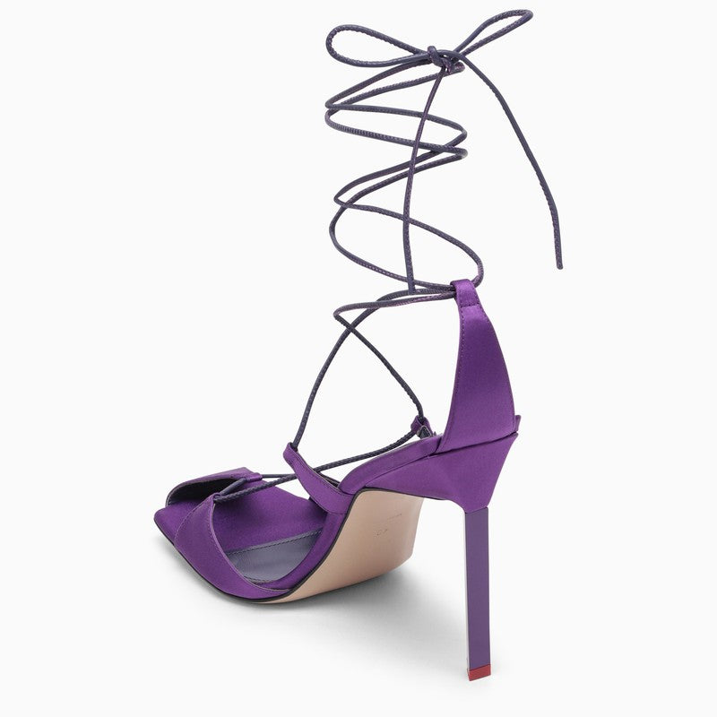 THE ATTICO Lavish Purple Satin High Heel Sandals