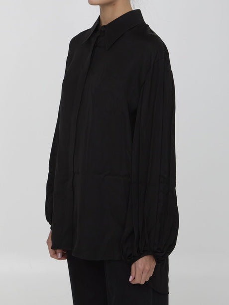 KHAITE Fluid Twill Shirt with Blouson Sleeves - Regular Fit