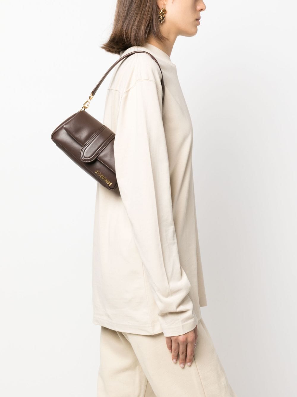 JACQUEMUS Le Petit Bambimou Shoulder Bag - Padded Smooth Leather, Magnetic Closure