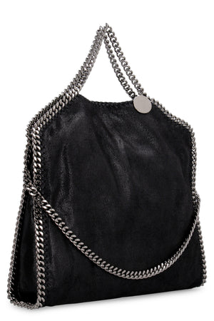 STELLA MCCARTNEY Black Shaggy Deer Tote Handbag for Women with Silver-Tone Chain Trim