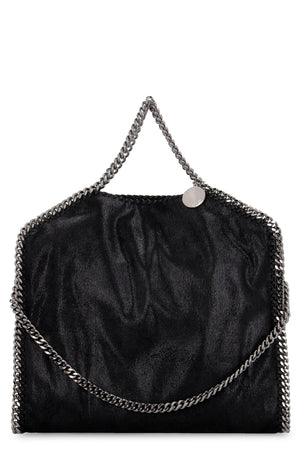 STELLA MCCARTNEY Black Shaggy Deer Tote Handbag for Women with Silver-Tone Chain Trim