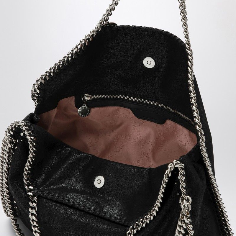 STELLA MCCARTNEY Black Falabella Foldover Tote with Stud Accents