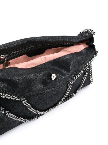STELLA MCCARTNEY Black Falabella Tote Handbag with Chain Trim for Women in SS24