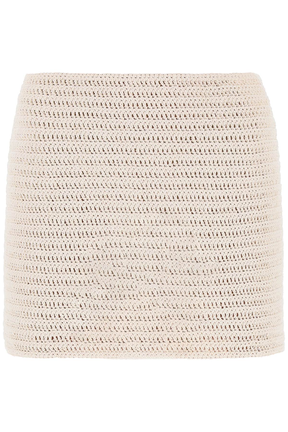 MAGDA BUTRYM Hand-Crafted Cotton and Viscose Crochet Mini Skirt in Mixed Colors