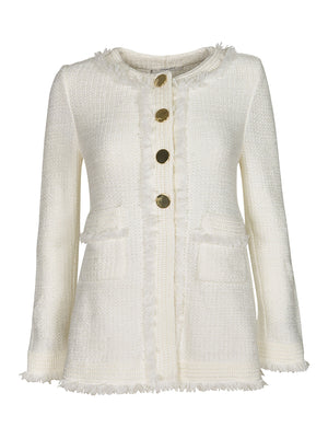 Charlott Elegant White Mini Jacket for Women