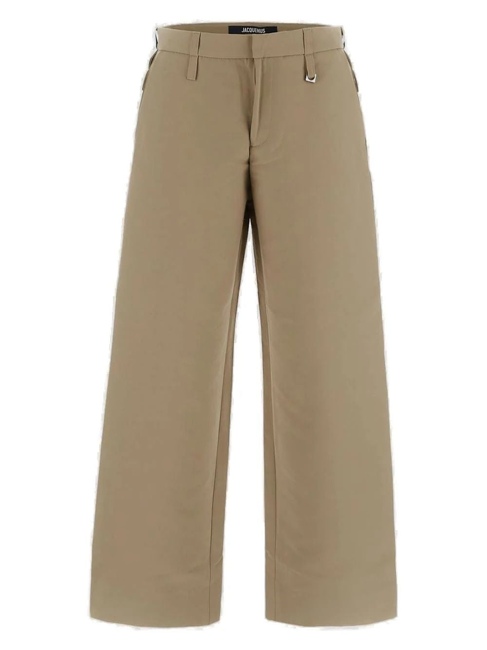 JACQUEMUS Nude & Neutral Men's Cotton Blend Pants - FW23 Collection