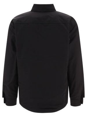 JACQUEMUS Men's Black Overshirt from FW23 Le Chouchou Collection - Loose Fit with Classic Collar and Logo Embroidery