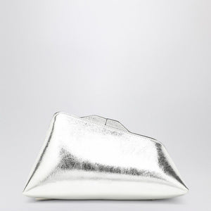 THE ATTICO Metallic Silver Leather Evening Clutch