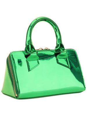 THE ATTICO Green Raffia Logo Shoulder Handbag