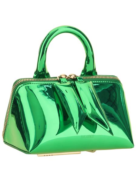 THE ATTICO Green Raffia Logo Shoulder Handbag